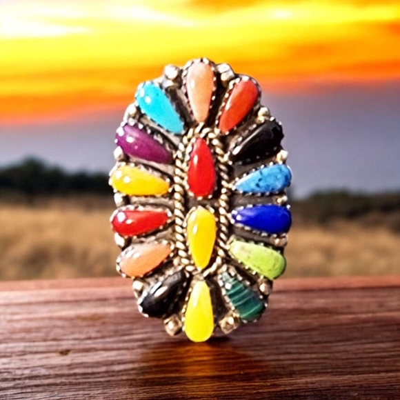 ✨️OOAK! JULIANA WILLIAMS RARE! Multi Semiprecious Stone and Sterling Silver Ring - Picture 6 of 17